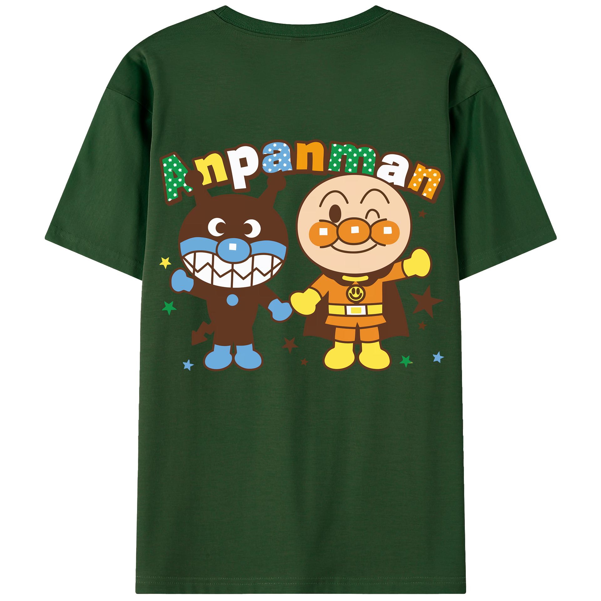 （画像用） アンパンマン Anpanman 綿100％半袖Tシャツ（背面プリント）